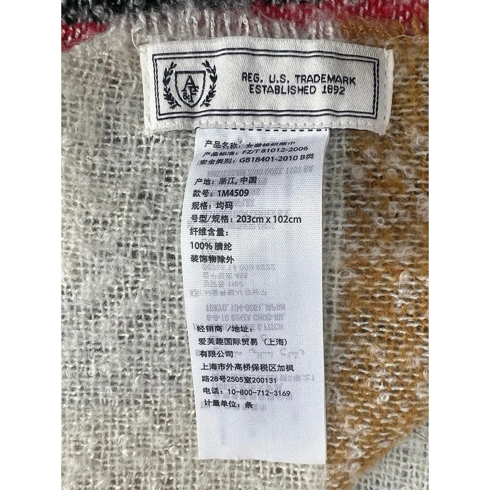 Abercrombie Plaid Poncho Womens Woven Fringe Cozy Boho‎ Cottagecore Wrap